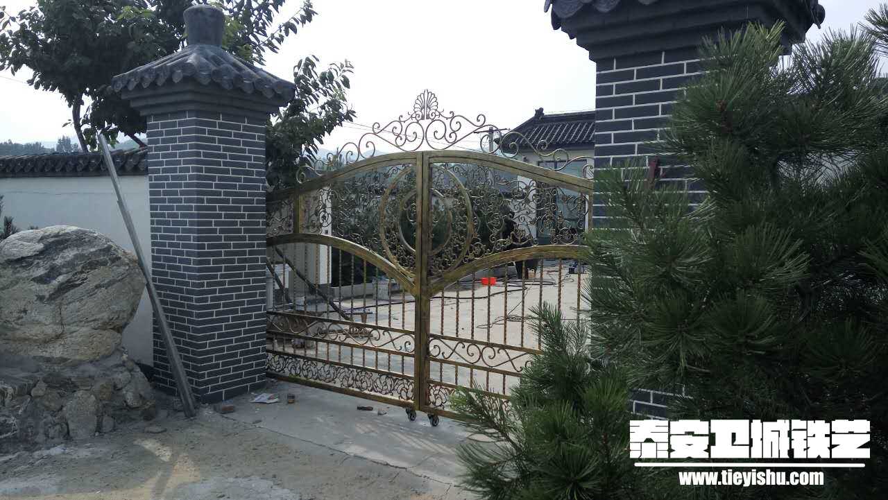 铁艺大门TDM2016013-2(泰安省庄自建别墅)