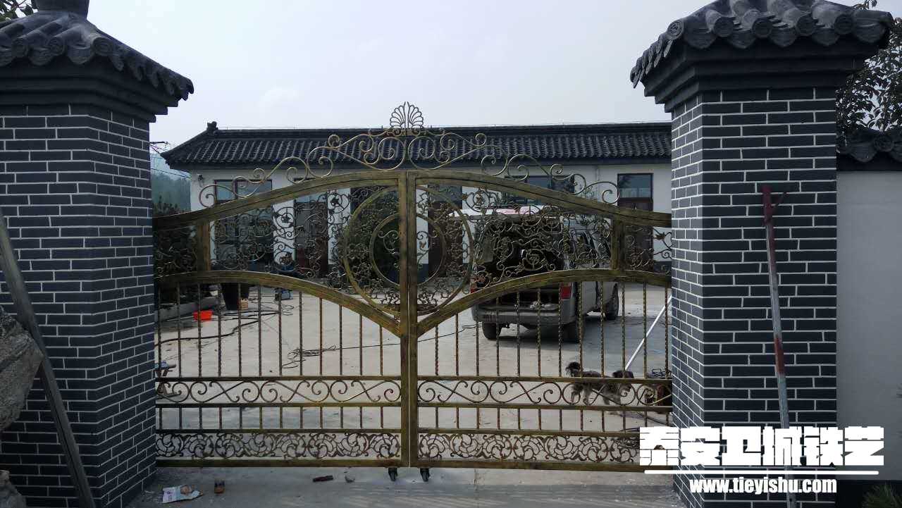 铁艺大门TDM2016013-2(泰安省庄自建别墅)